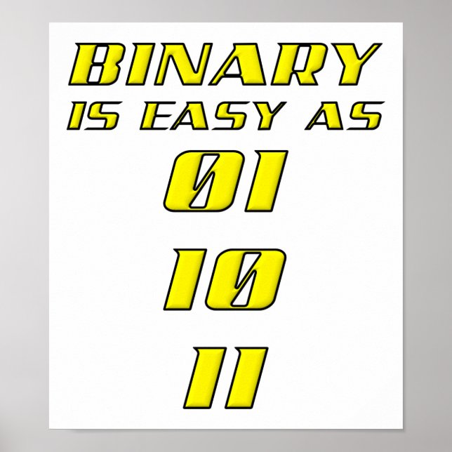 Easy Binary Funny Poster (Front)