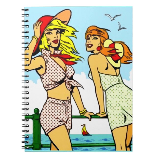 Easy Breezy Beach Babes Notebook (Front)
