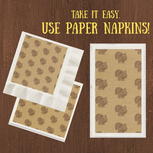 Easy Care Vintage Turkey Rustic Faded Gold Napkin