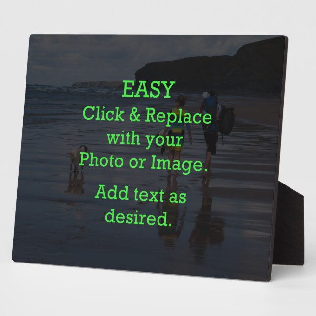 Easy Click & Replace Image to Create Your Own Plaque (Side)