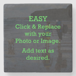 Easy Click & Replace Image to Create Your Own Stone Coaster
