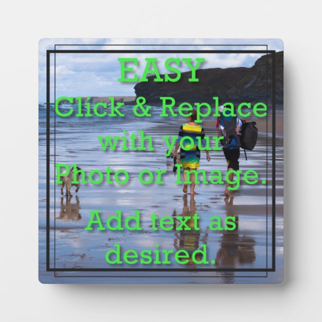 Easy Click to Create Your Own Black Line Border Plaque (Front)