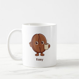 Easy Coffee Bean Character Confidence Mug