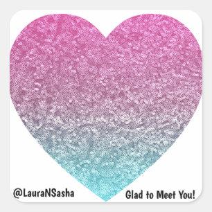Easy Contact Stickers with Glitter Hearts