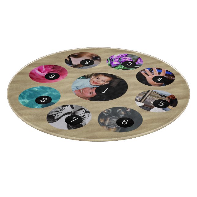 Easy Create Your Own with 9 photos Have Fun! Cutting Board (Corner)