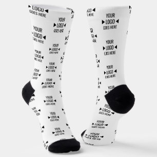 Easy Custom Corporate Business Logo Pattern Socks