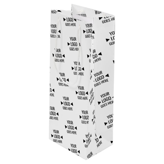 Easy Custom Corporate Business Logo Pattern Wine Gift Bag (Front Angled)