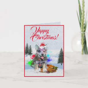 Easy Custom Cute Blue Heeler Dog Yappy Xmas Card