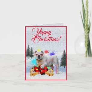 Easy Custom Cute British Bulldog Yappy Xmas Card