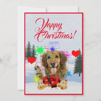 Easy Custom Funny Golden Retriever Dog Xmas Card