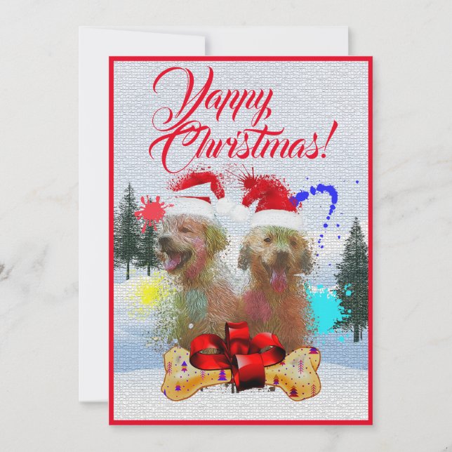 Easy Custom Funny Labrador Yappy Christmas Card (Front)