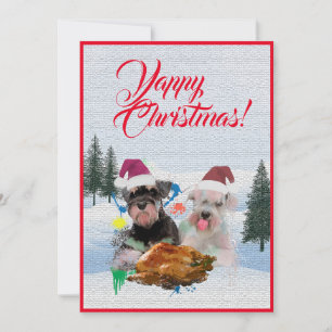 Easy Custom Funny Schnauzer Dog Christmas Card