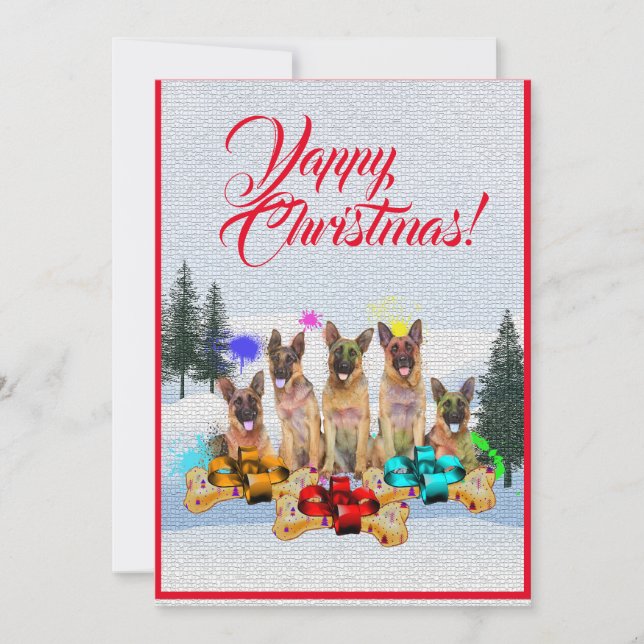 Easy Custom German Shepherd Dog Christmas Card (Front)