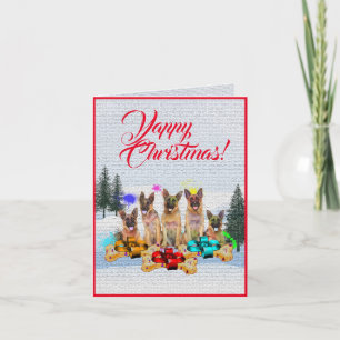 Easy Customisable Cute German Shepherd Xmas Card