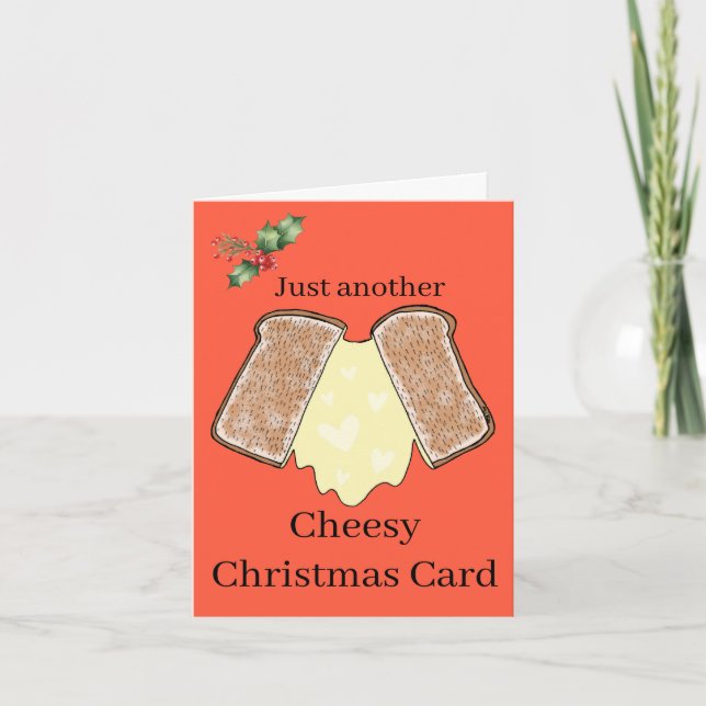 Easy Customisation Cheesy Cheese Lover Funny   Holiday Card (Front)
