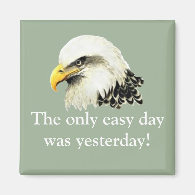 Easy Day was Yesterday USA Military Bald Eagle Magnet (Front)