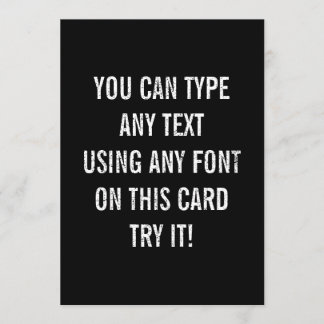 Easy Distressed Black Personalised Invitation