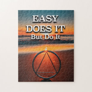 EASY DOES IT But Do It Recovery Slogan Sunrise Jigsaw Puzzle