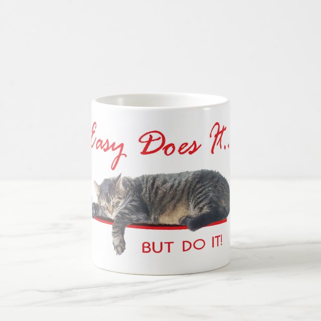 easy does it cat coffee mug (Center)