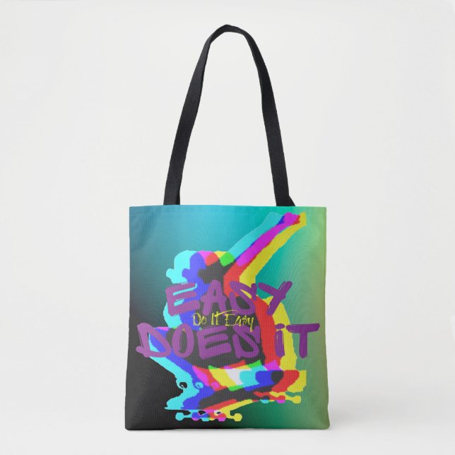 Easy Does It Do It Easy Skateboard Graphic Tote Bag (Front)