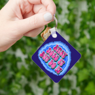 Easy Does It Geode Slogan w/ AA Prayer CUSTOM Key Ring