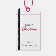 Easy Edit Name Christmas Gift Tag Favour tag