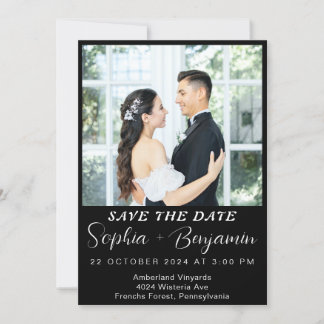 easy editable modern Photo Collage save the date Invitation