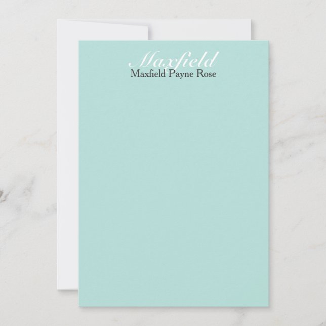 Easy Elegance Caspian Blue Personalised Flat Cards (Front)