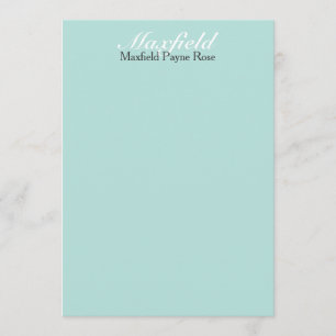 Easy Elegance Caspian Blue Personalised Flat Cards