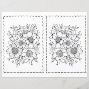 Easy Elegant Floral Colouring Page 
