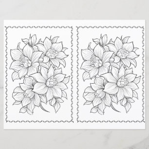 Easy Elegant Floral Colouring Page