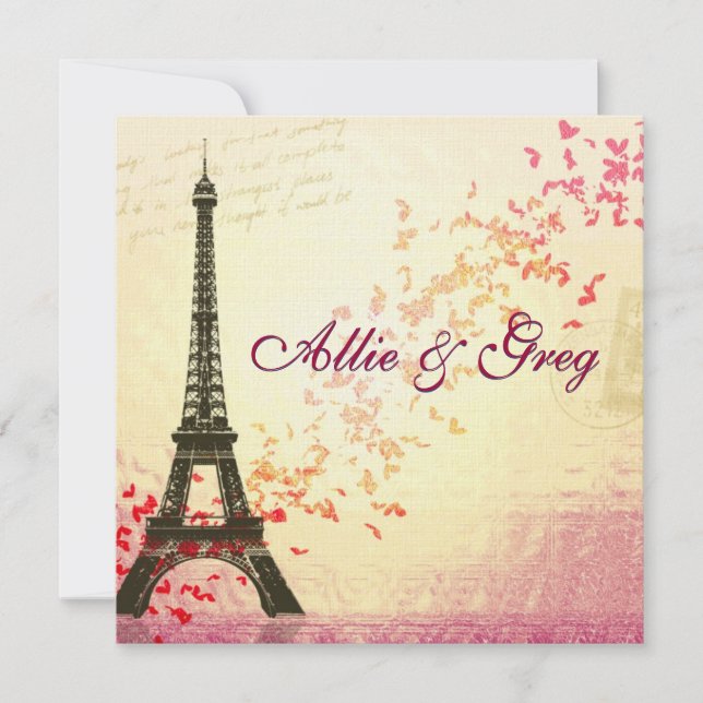 Easy, Elegant French themed invitation template (Front)