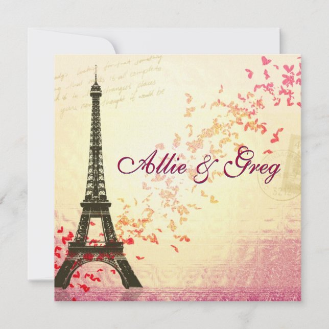 Easy, Elegant French themed invitation template (Front)