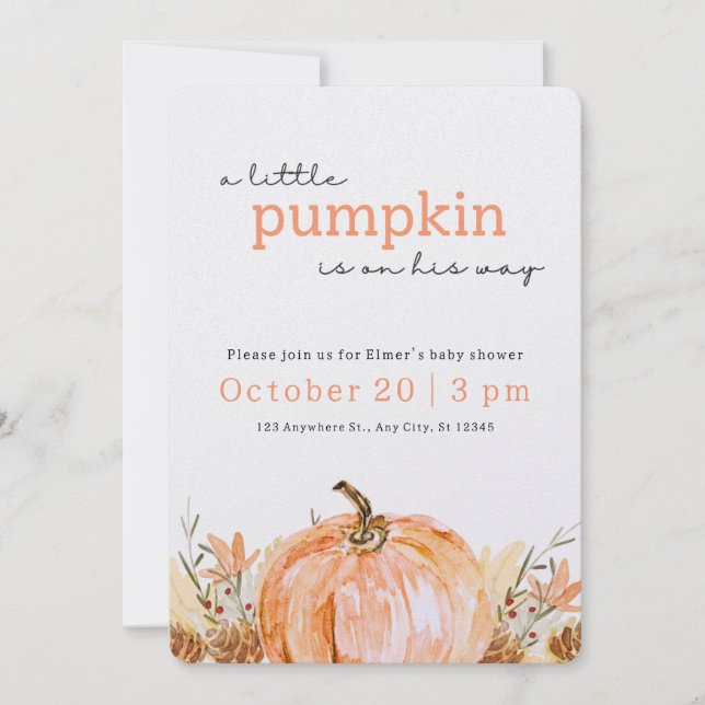 EASY! Fall Baby Shower Invitation -Add Details (Front)