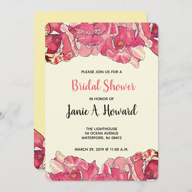 Easy Floral Event Invitation Template (Front/Back)