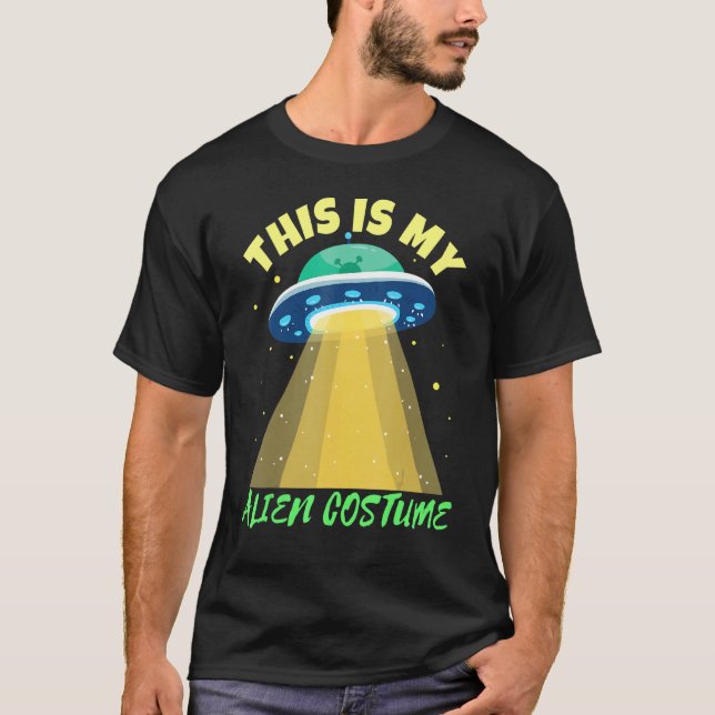 Easy Halloween Costume, Lazy Alien Costume T-Shirt (Front)
