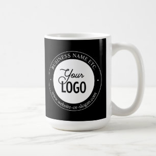 Easy Logo Replacement & Customisable Text   Black  Coffee Mug