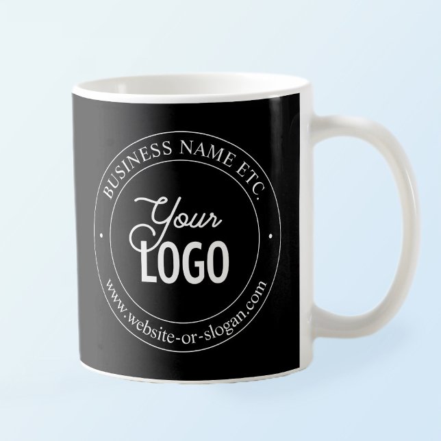 Easy Logo Replacement & Customisable Text | Black Coffee Mug (Creator Uploaded)
