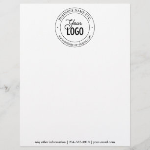 Easy Logo Replacement & Customisable Text Black Custom Letterhead