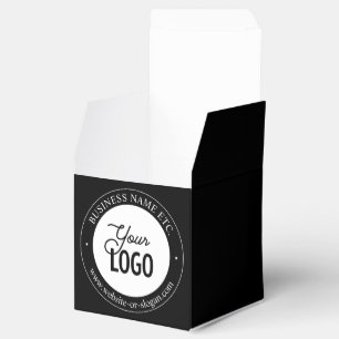 Easy Logo Replacement & Customisable Text   Black Favour Box