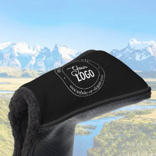 Easy Logo Replacement & Customisable Text Black Golf Head Cover
