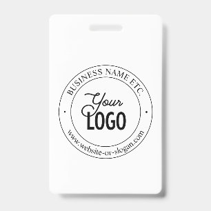 Easy Logo Replacement & Customisable Text   Black ID Badge