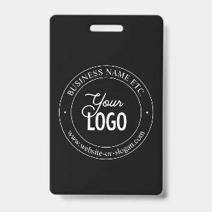 Easy Logo Replacement & Customisable Text   Black ID Badge