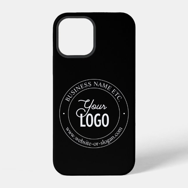 Easy Logo Replacement & Customisable Text | Black iPhone Case (Back)