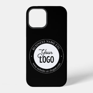Easy Logo Replacement & Customisable Text Black iPhone 12 Case