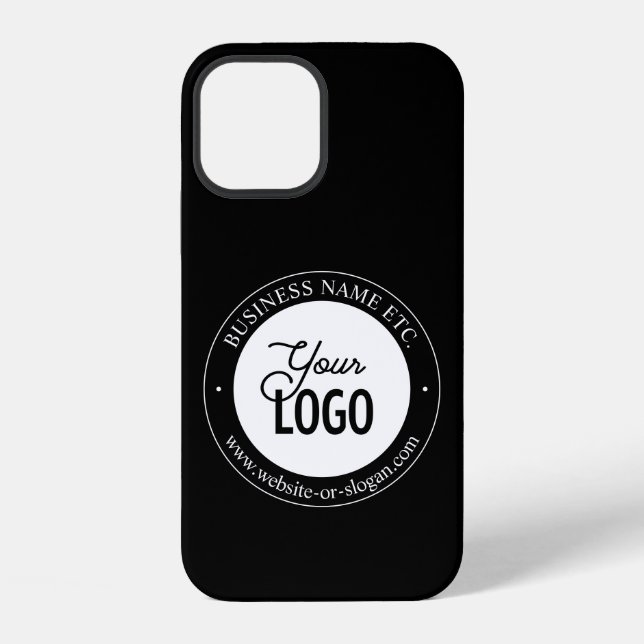 Easy Logo Replacement & Customisable Text | Black  iPhone Case (Back)