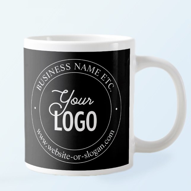 Easy Logo Replacement & Customisable Text | Black Large Coffee Mug (Creator Uploaded)