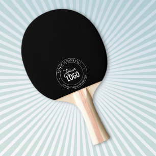 Easy Logo Replacement & Customisable Text Black Ping Pong Paddle