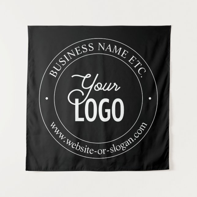 Easy Logo Replacement & Customisable Text | Black Tapestry (Front)