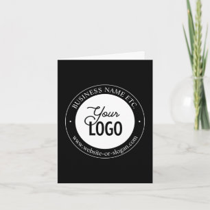 Easy Logo Replacement & Customisable Text   Black Thank You Card